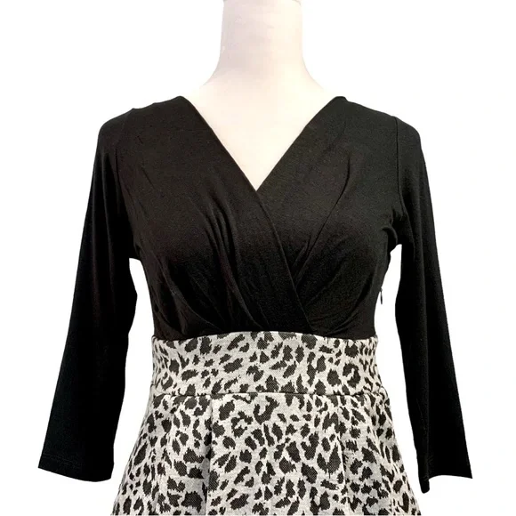Crystal Candy | NWT Surplice Top Mini Dress with Pockets Black & Gray Size S - Picture 3 of 12